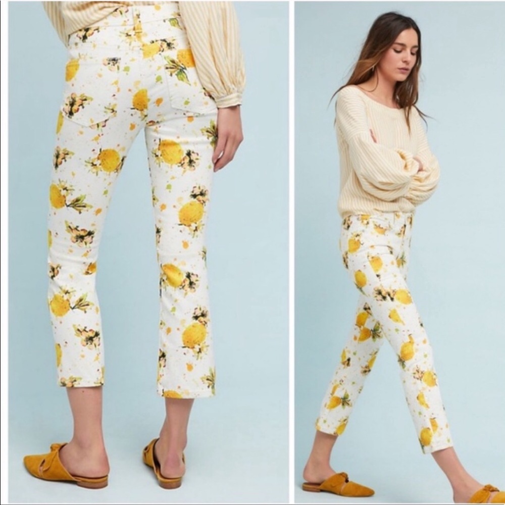 Anthropologie Pilcro&Letterpress Lemon Cropped